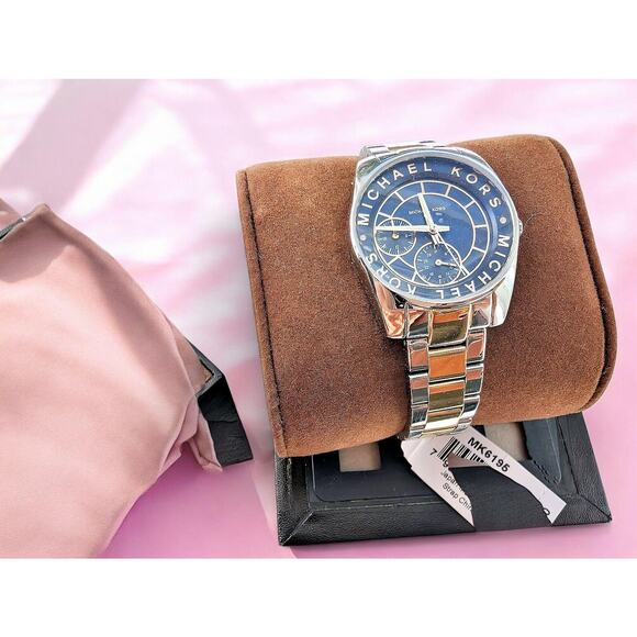 NWT Michael Kors MK6195 Chronograph Watch Two-Tone Silver Gold NIB - Picture 1 of 6